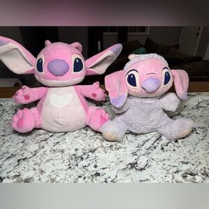 Lot of 2 disney store cute angel pink alien plushies from lilo & stitch